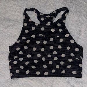 Outdoor Voices Black and White Polka Dot sports bra Top